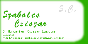 szabolcs csiszar business card
